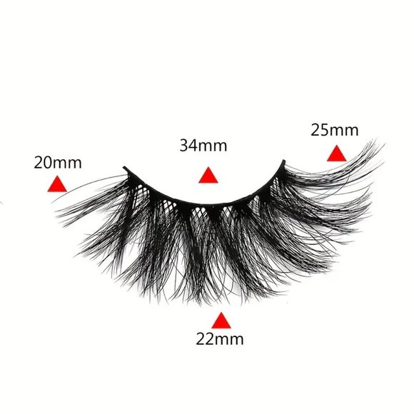 Fluffy 25mm Lashes, 9D Volume Faux Mink Lashes, Dramatic Long Thick Wispy Lashes - Picture 4 of 7